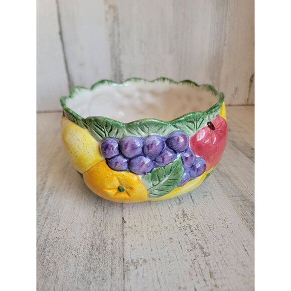 Fitz Floyd 1989 fruit bowl 3D Calypso vintage ceramic xmas - Picture 4 of 6